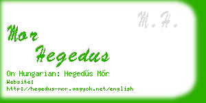 mor hegedus business card